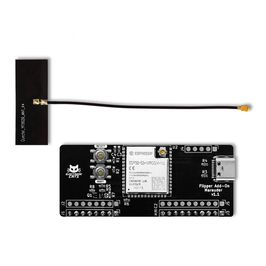 Flipper Zero Add-On: Marauder – ESP32-S3 Wi-Fi &amp; Bluetooth Module for Pentesting