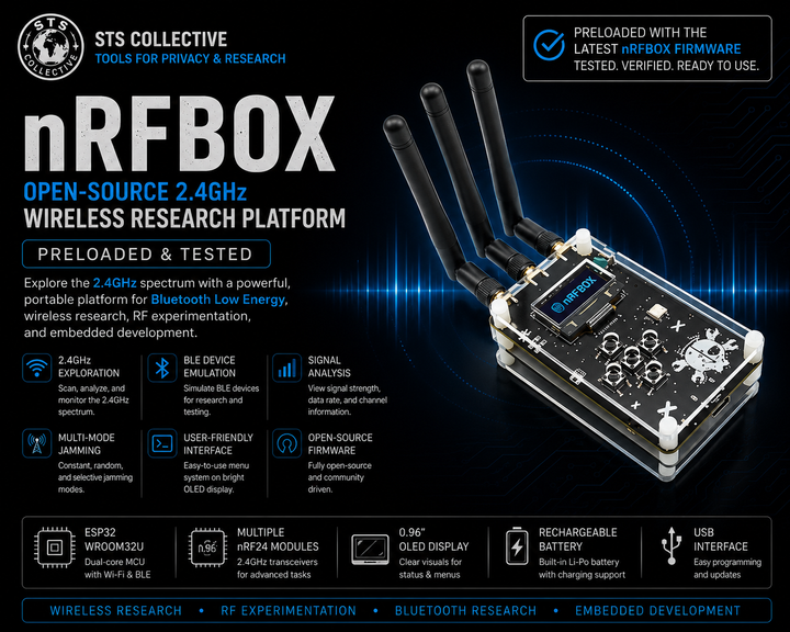 nRFBOX 2.4GHz Wireless Research Platform | ESP32 + nRF24 | Preloaded &amp; Tested | STS Collective