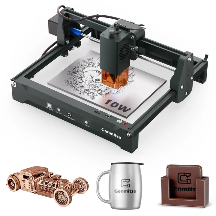 Kortek Laser Engraver Machine, 2.5W/5W/10W, ±0.01mm High Precision, IR Laser Compatible, Portable CNC Laser Cutter