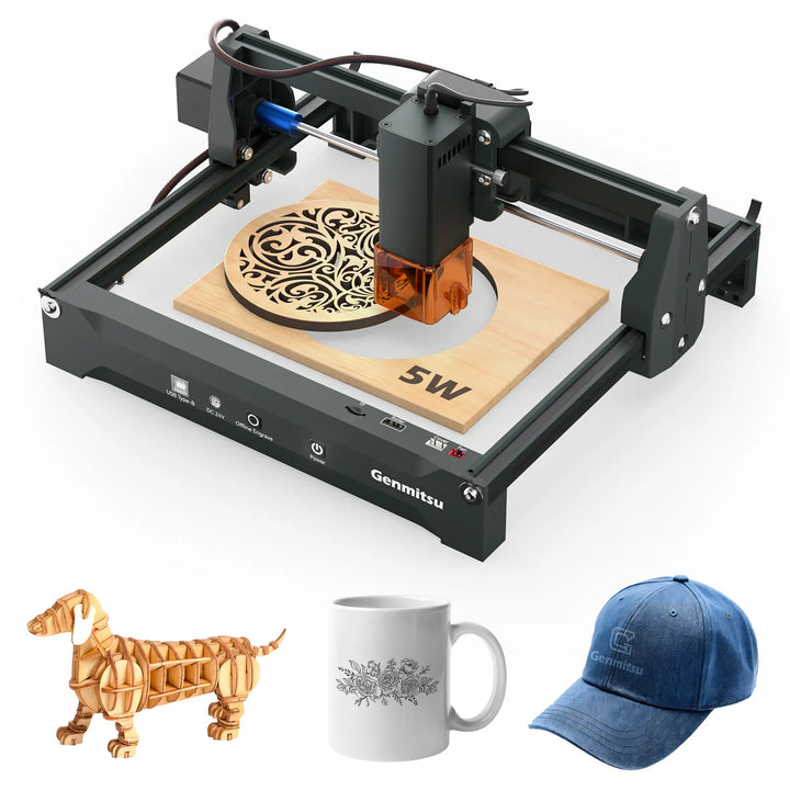 Kortek Laser Engraver Machine, 2.5W/5W/10W, ±0.01mm High Precision, IR Laser Compatible, Portable CNC Laser Cutter