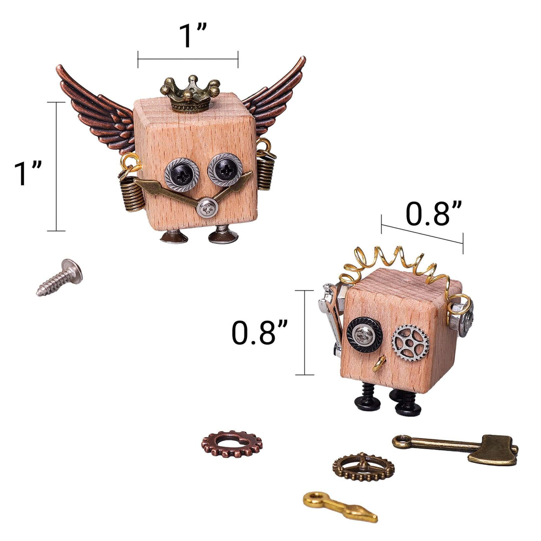DIY Timberbot Kit – Build 2 Wooden Robots, Make Keychains &amp; Necklaces