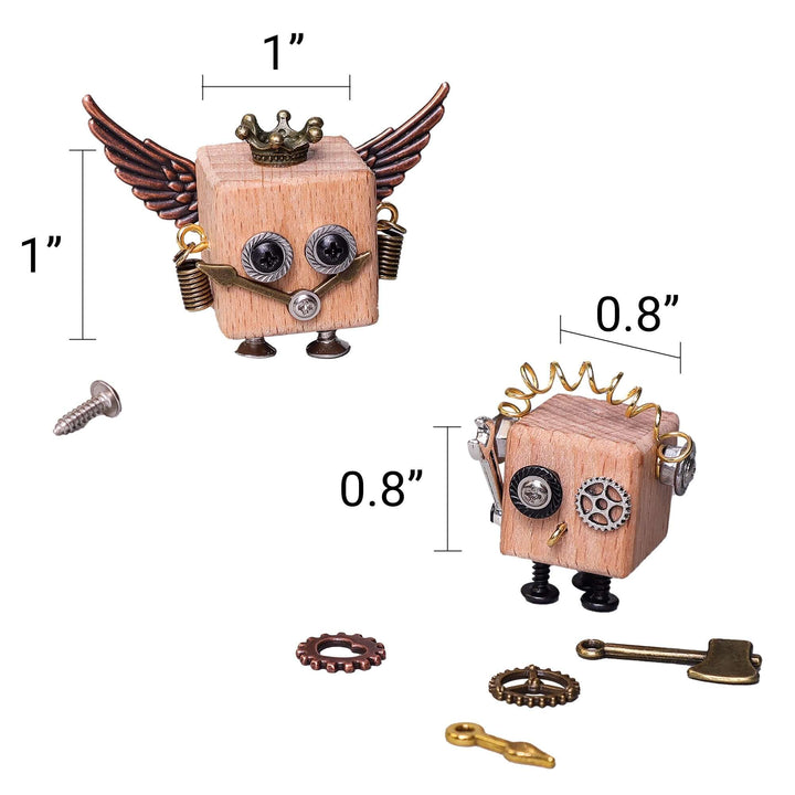 DIY Timberbot Kit – Build 2 Wooden Robots, Make Keychains &amp; Necklaces