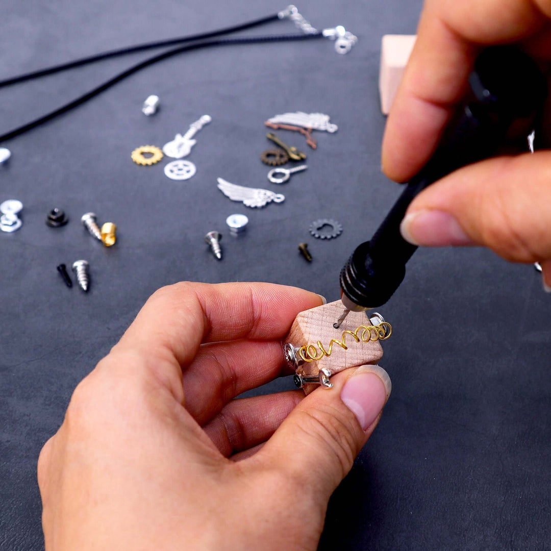 DIY Timberbot Kit – Build 2 Wooden Robots, Make Keychains &amp; Necklaces