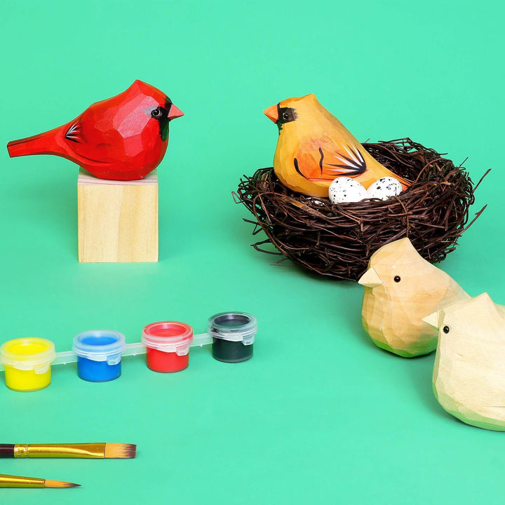 Hand-Carved Cardinal Bird DIY Painting Kit