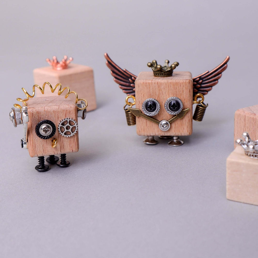 DIY Timberbot Kit – Build 2 Wooden Robots, Make Keychains &amp; Necklaces