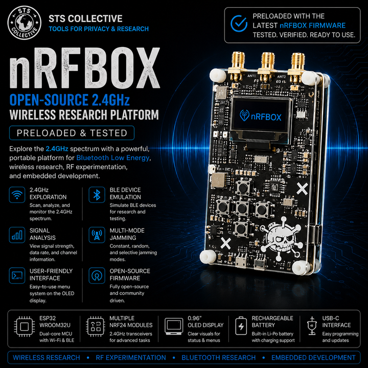 nRFBOX 2.4GHz Wireless Research Platform | ESP32 + nRF24 | Preloaded &amp; Tested | STS Collective