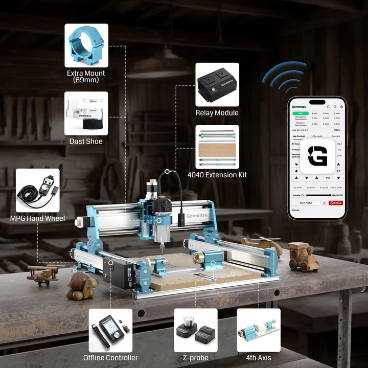 4040-PRO MAX CNC Router Machine, 710W Spindle, Linear Rail, Enhanced XZ Axis, Optional Vectric Bundle