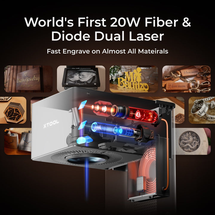 xTool F1 Ultra 20W Fiber &amp; Diode Dual Laser Engraver