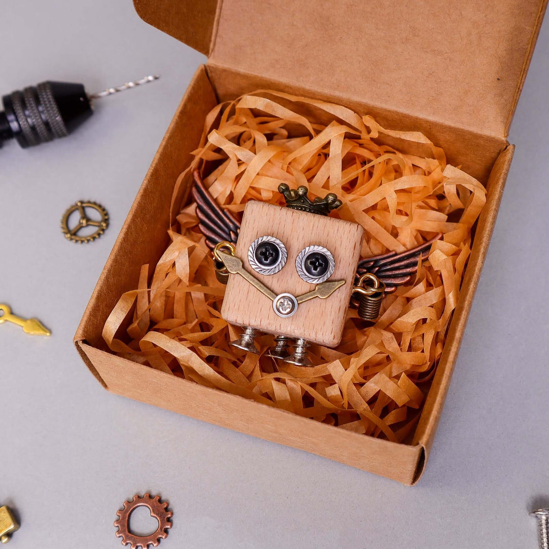 DIY Timberbot Kit – Build 2 Wooden Robots, Make Keychains &amp; Necklaces