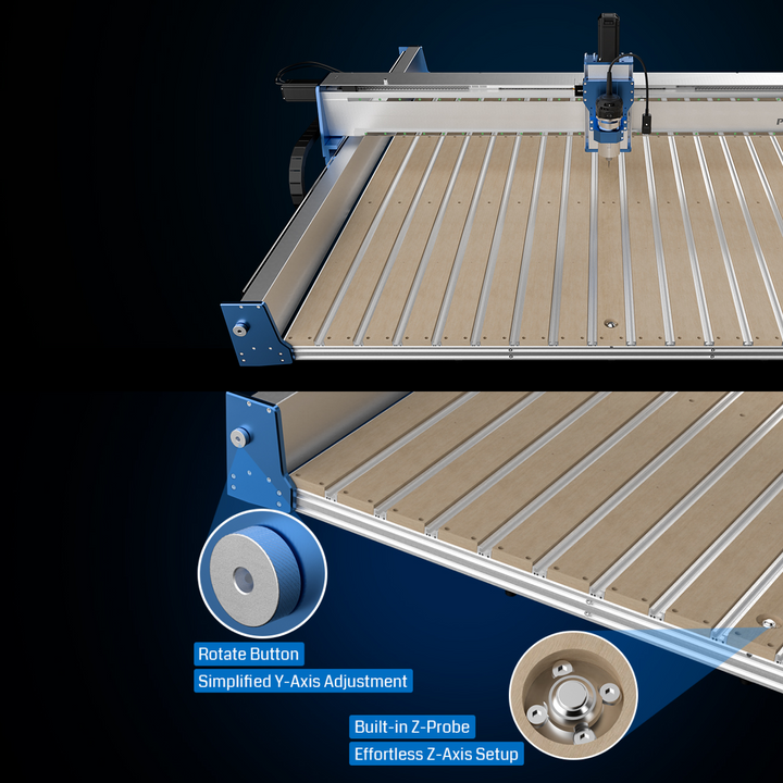 PROVerXL 4x4 CNC Router Machine, Support Dual Z-Axis, Closed-loop Stepper Motor, Ball Screw Drive System, 1300x1300 Work Area for Wood Metal Carving