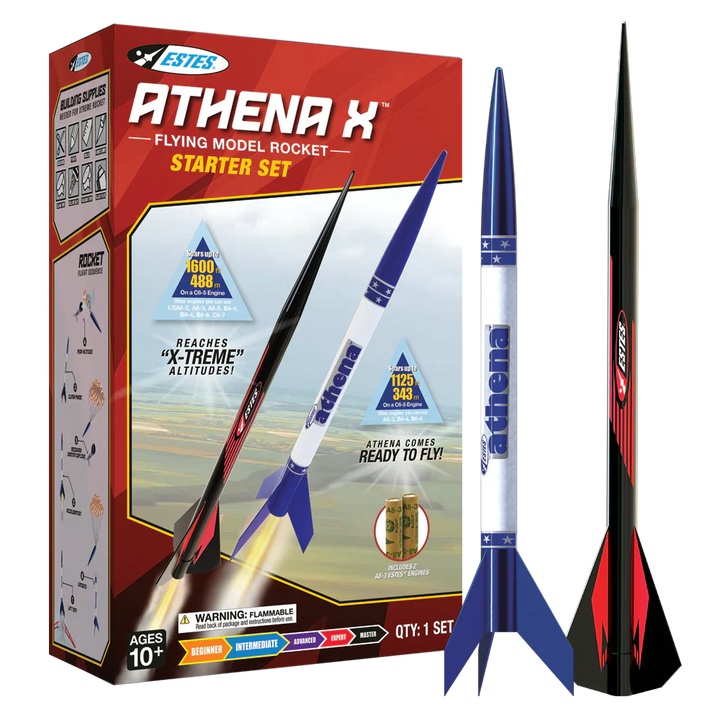 ESTES Athena X Starter Set Rocket-Building Kit, Beginner Flying-Rocket-Model Kit for Ages 10+