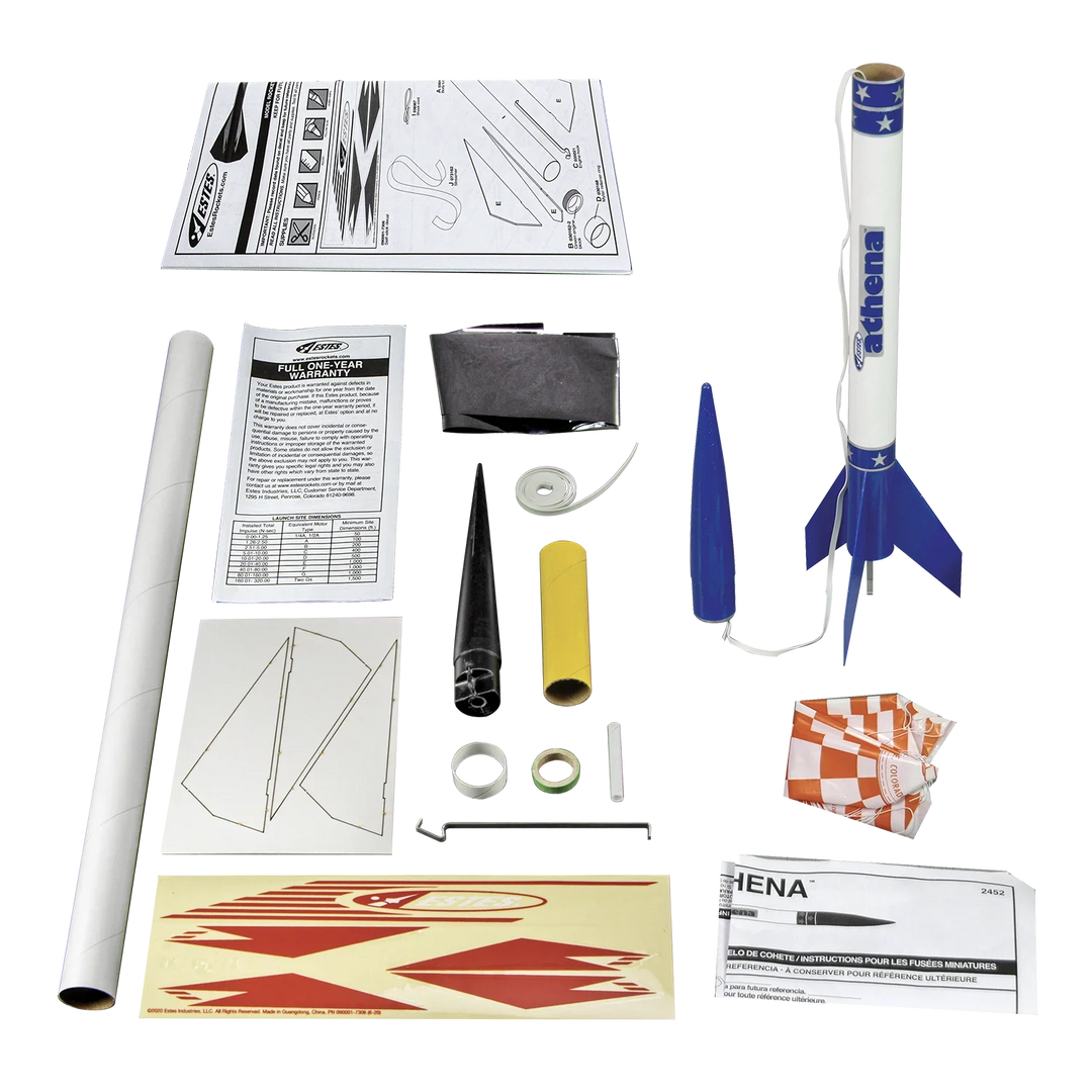 ESTES Athena X Starter Set Rocket-Building Kit, Beginner Flying-Rocket-Model Kit for Ages 10+