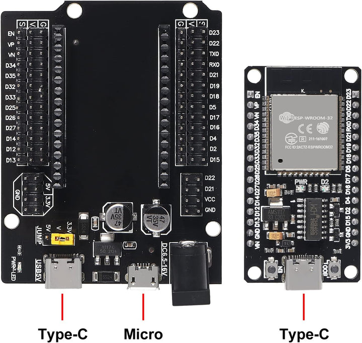ESP32-CH340C Module and Expansion/Power Board