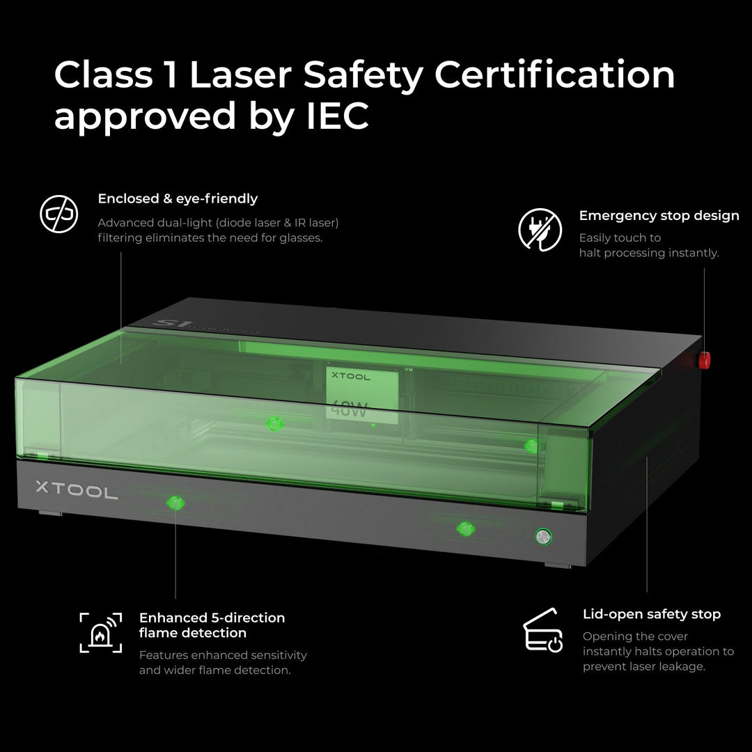 xTool S1 + 1064nm IR Laser Kit: Enclosed Diode Laser Engraver &amp; Cutter