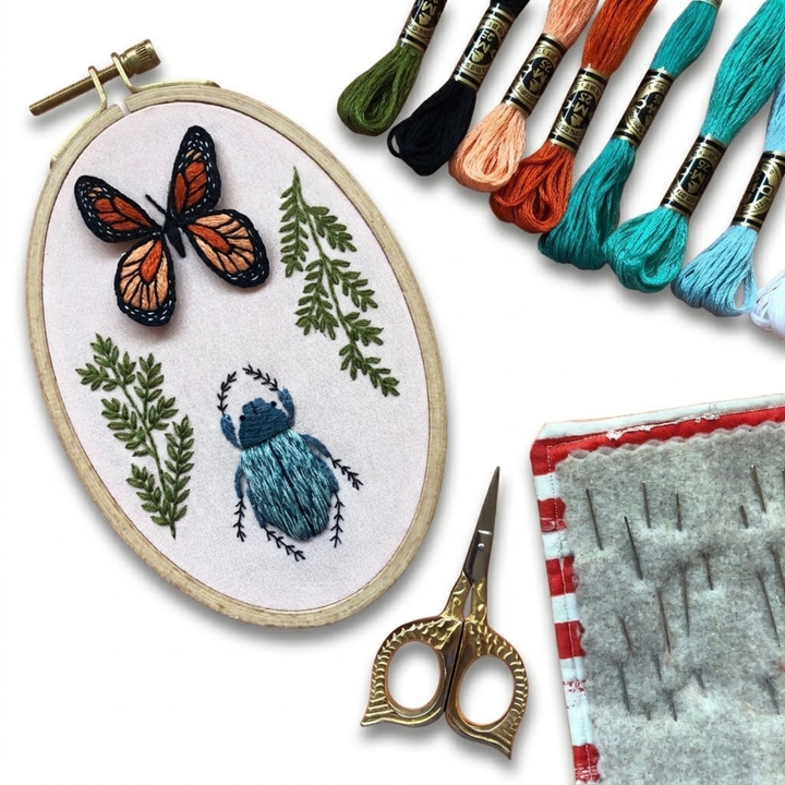 Bug Collector- 3D Insect Embroidery Kit for Advanced Stitchers