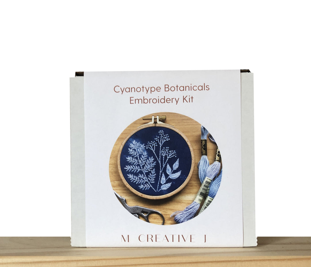 Cyanotype Botanicals - Botanical Embroidery Kit for Beginners
