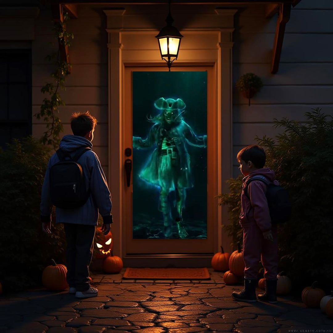 HoliScapes® USB Projector Kit - Halloween Hollusion + Projector + 5.5 ft x 9 ft Projection Screen