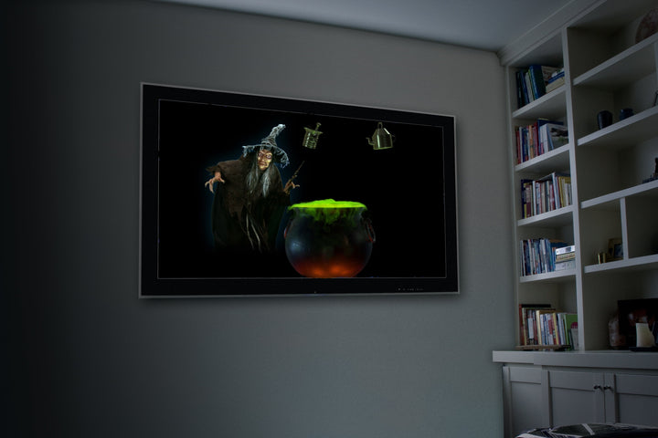 HoliScapes® USB Projector Kit - Halloween Hollusion + Projector + 5.5 ft x 9 ft Projection Screen