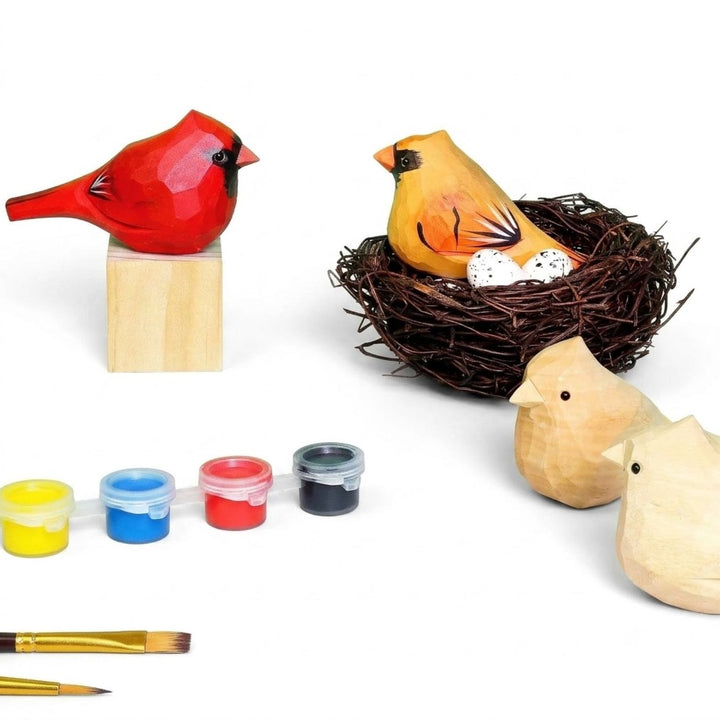Hand-Carved Cardinal Bird DIY Painting Kit