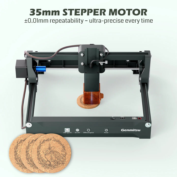 Kortek Laser Engraver Machine, 2.5W/5W/10W, ±0.01mm High Precision, IR Laser Compatible, Portable CNC Laser Cutter