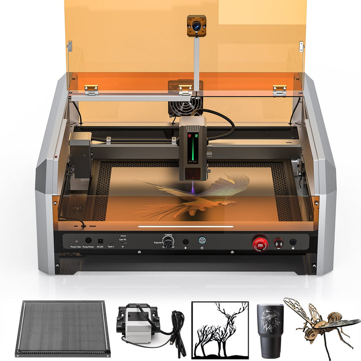L8 Laser Engraver Machine, 20W/40W Power, 40000mm/min High Speed All-in-one, Air Assist, Lightburn Camera