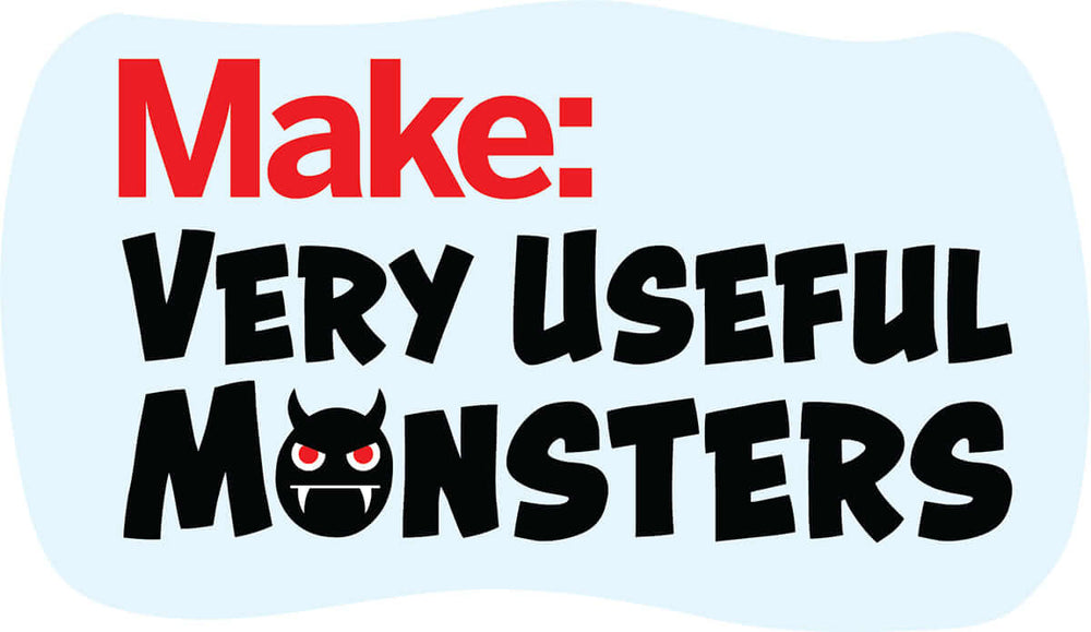 Make: Very Useful Monsters Robotic Workshop Kit logo featuring fun monster design, for the Very Useful Monsters Robotic Workshop Kit.