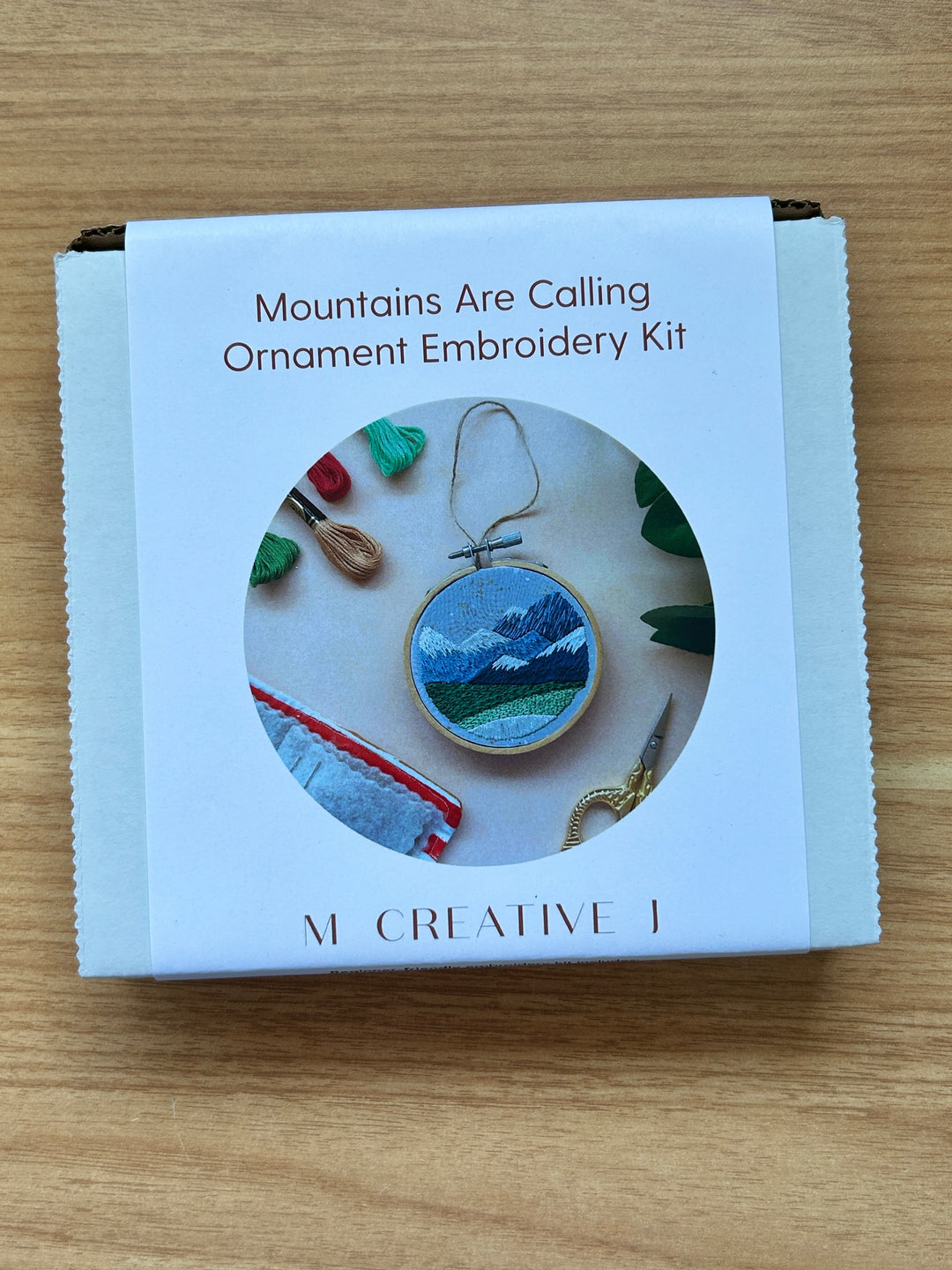 Mountains Are Calling Ornament- Mini Embroidery Kit for Beginners