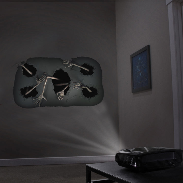 HoliScapes® USB Projector Kit - Spooky Halloween + Projector + 48" x 72" Projection Screen