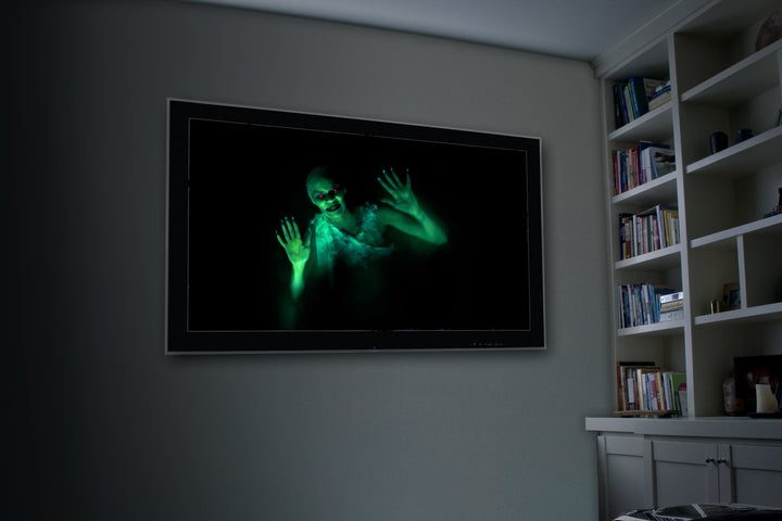 HoliScapes® USB Projector Kit - Spooky Halloween Hollusion + Projector + 5.5 ft x 9 ft Projection Screen