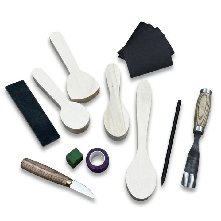 Spoon Carving Kit – DIY Wood Carving Set with Tools &amp; Spoon Blanks