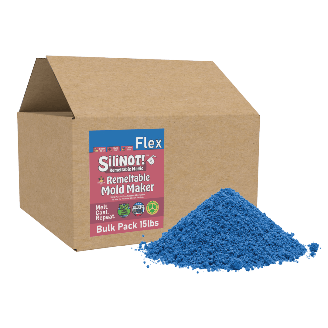 Bulk | Flex | Remeltable Silicone Free Mold Maker in a 15lbs pack with blue powder for easy mold making.