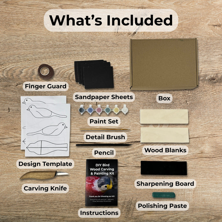 DIY Bird Wood Carving &amp; Painting Kit