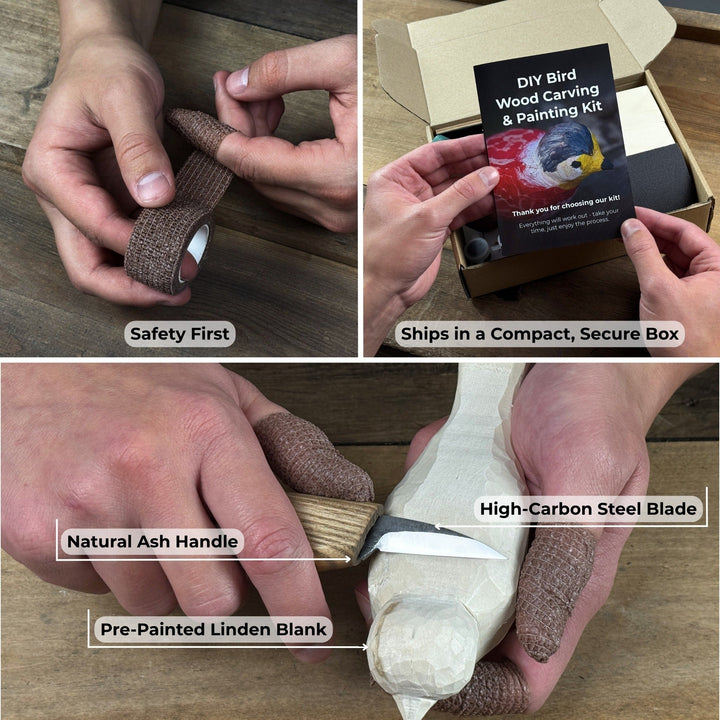 DIY Bird Wood Carving &amp; Painting Kit