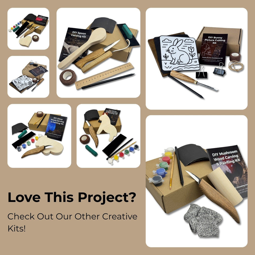 DIY Fish Wood Carving &amp; Painting Kit – Beginner Whittling Set with Video Tutorial