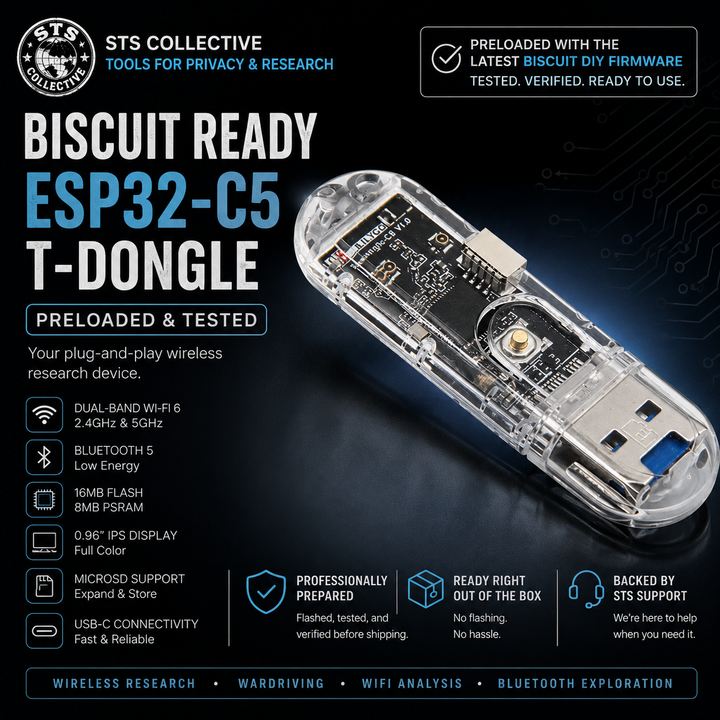 Biscuit Ready ESP32-C5 T-Dongle | Preloaded &amp; Tested | STS Collective