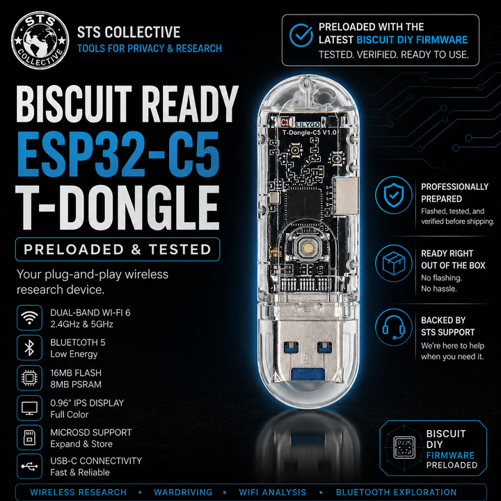 Biscuit Ready ESP32-C5 T-Dongle | Preloaded &amp; Tested | STS Collective