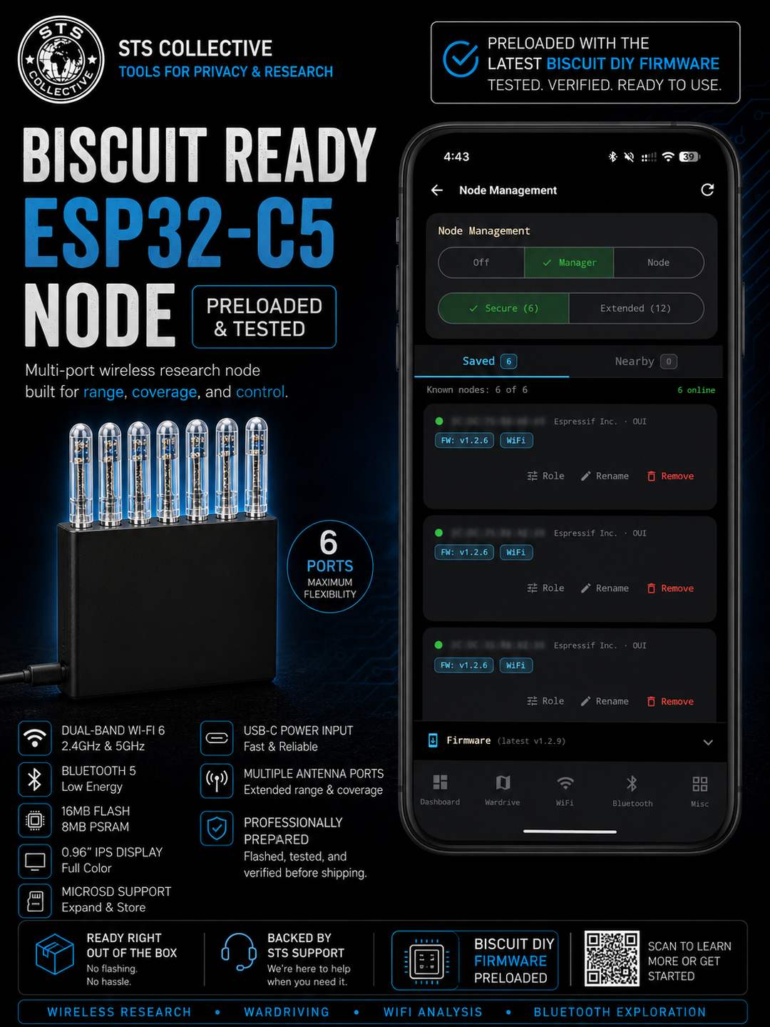 Biscuit Ready ESP32-C5 T-Dongle | Preloaded &amp; Tested | STS Collective