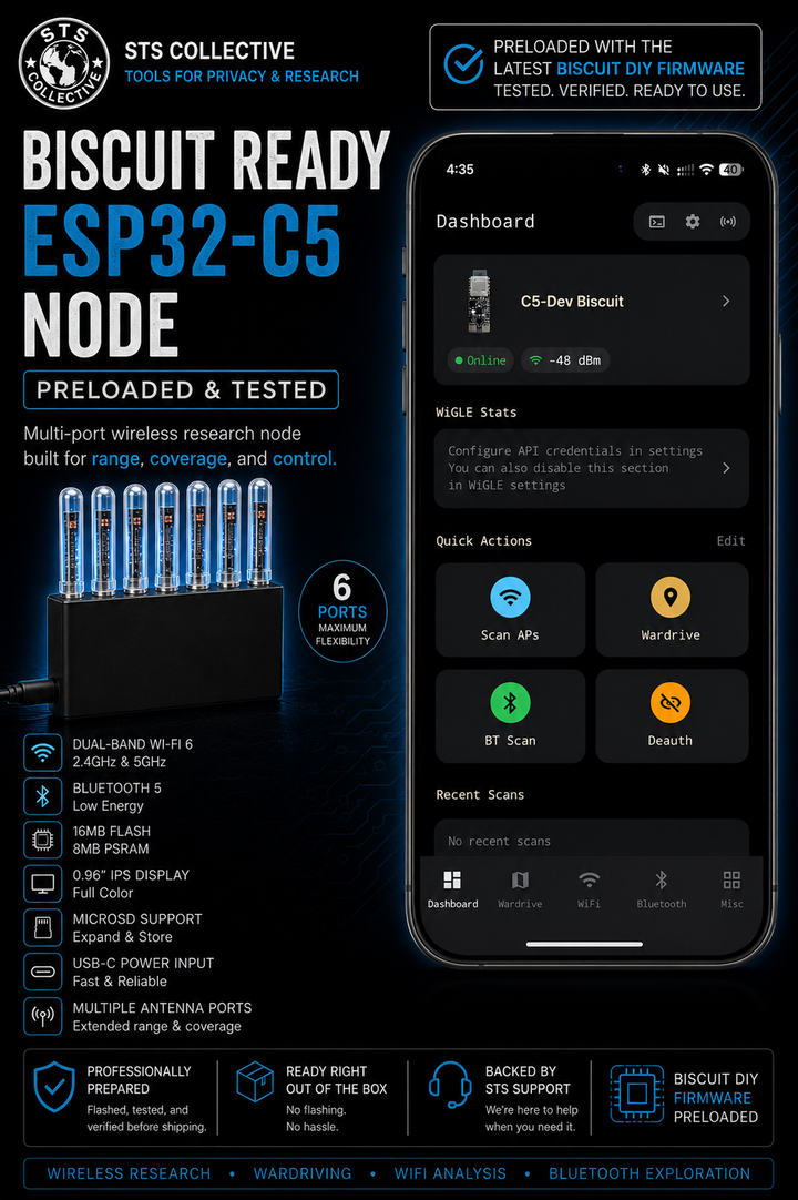 Biscuit Ready ESP32-C5 T-Dongle | Preloaded &amp; Tested | STS Collective