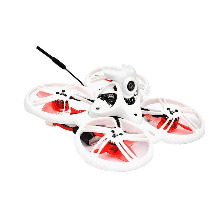 EMAX Tinyhawk III Plus racing drone 1-2S w/RunCam Nano - ELRS 2.4 GHz in white and red design.