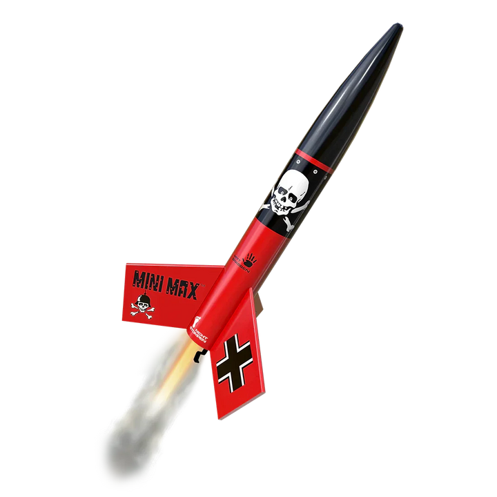 ESTES Mini Der Red Max™ Launch Set Rocket-Building Kit, Intermediate Mini Flying-Rocket-Model Kit for Ages 10+