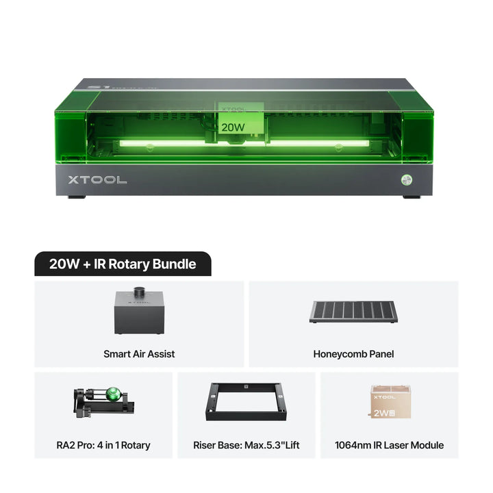 xTool S1 + 1064nm IR Laser Kit: Enclosed Diode Laser Engraver &amp; Cutter