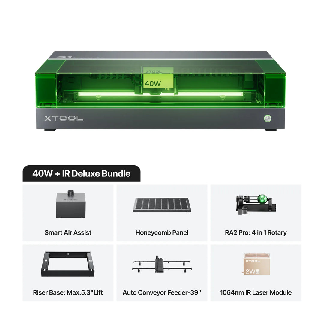 xTool S1 + 1064nm IR Laser Kit: Enclosed Diode Laser Engraver &amp; Cutter