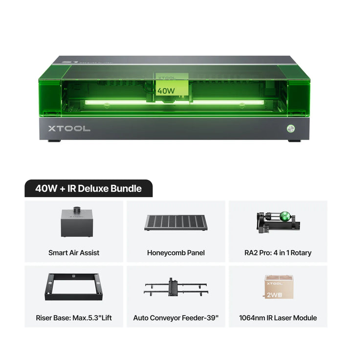 xTool S1 + 1064nm IR Laser Kit: Enclosed Diode Laser Engraver &amp; Cutter
