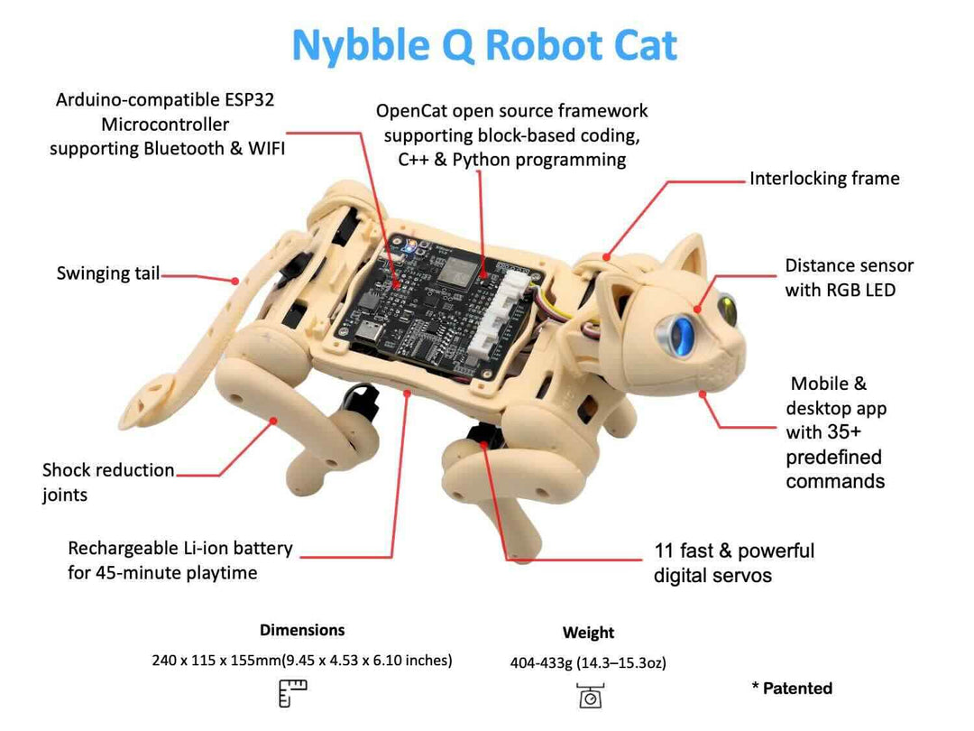 Robotic Cat Nybble Q Coding Robot Cat | Petoi