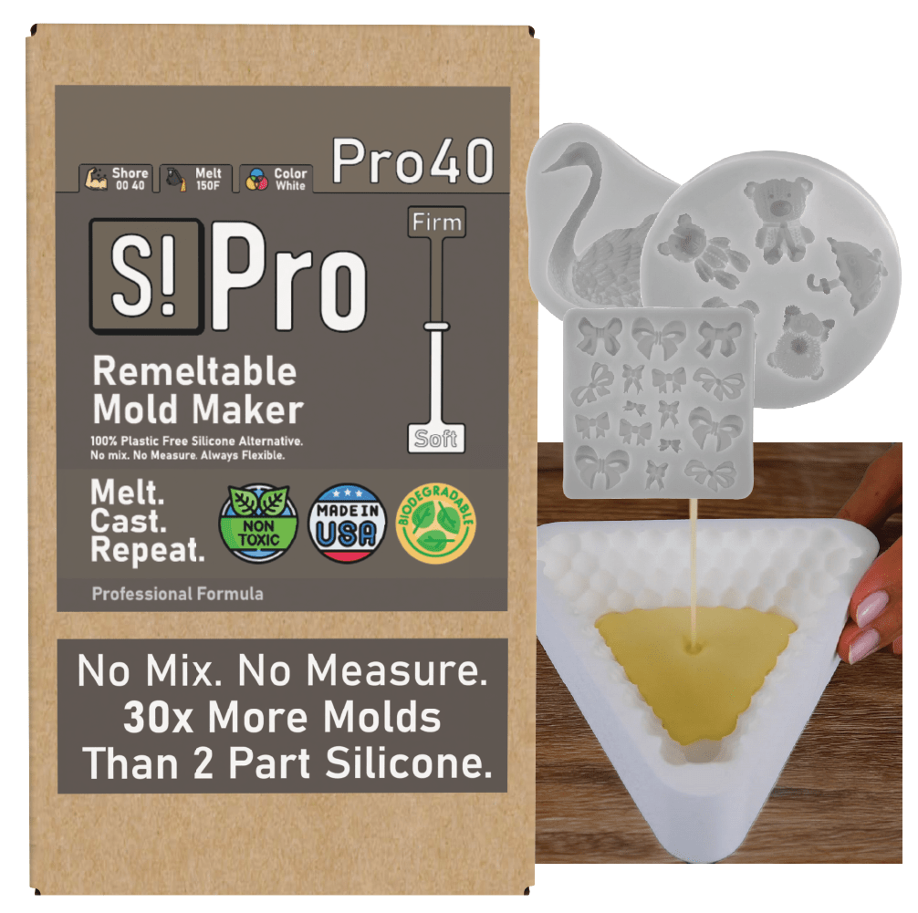 Pro Series | High Detail Silicone Free Mold Maker | Remeltable &amp; Biodegradable packaging with mold samples and castings.