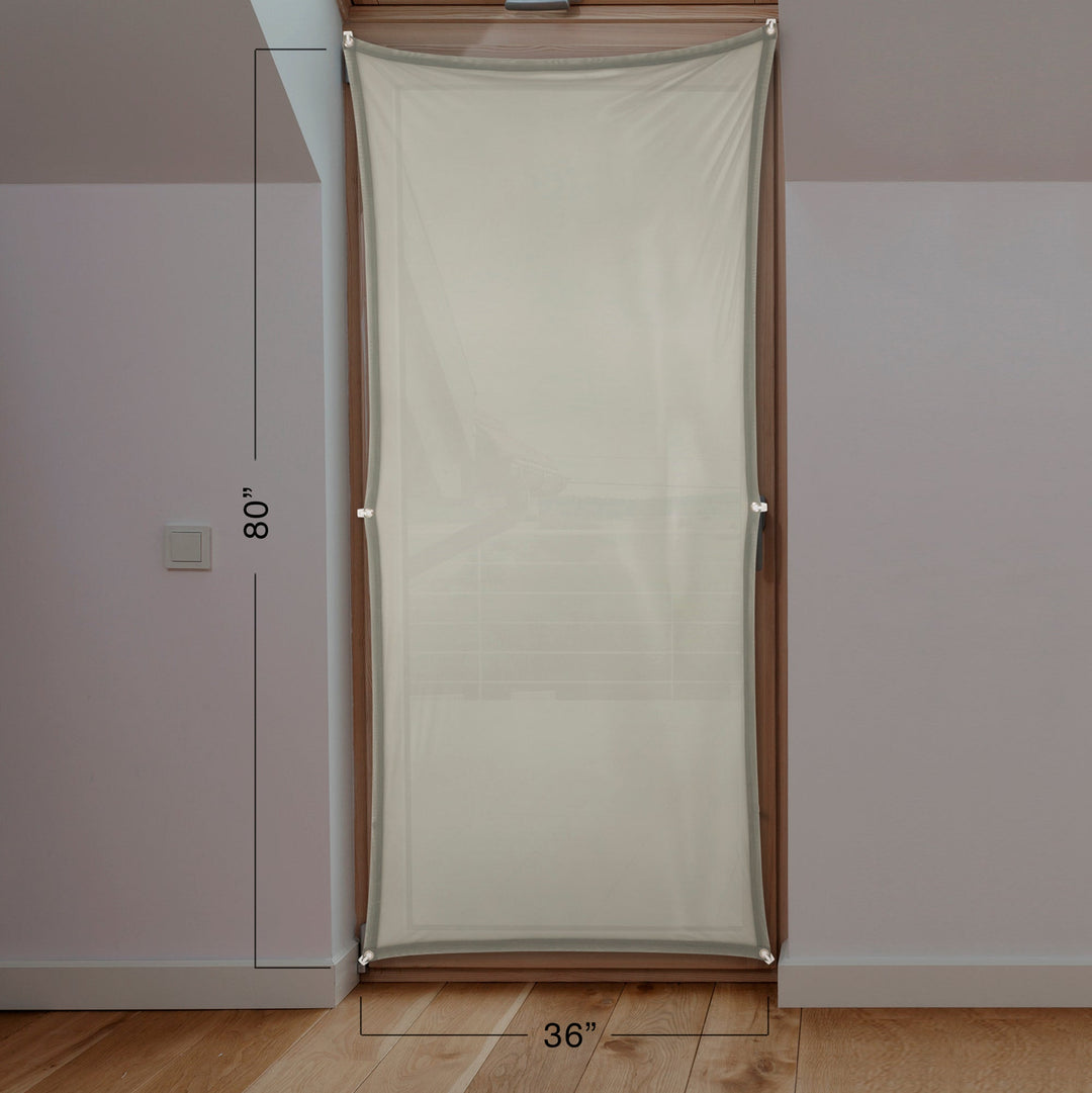 (36" x 80") Gray Door Holographic Rear Projection Screen with Mounting Hardware for Projecting Halloween Videos