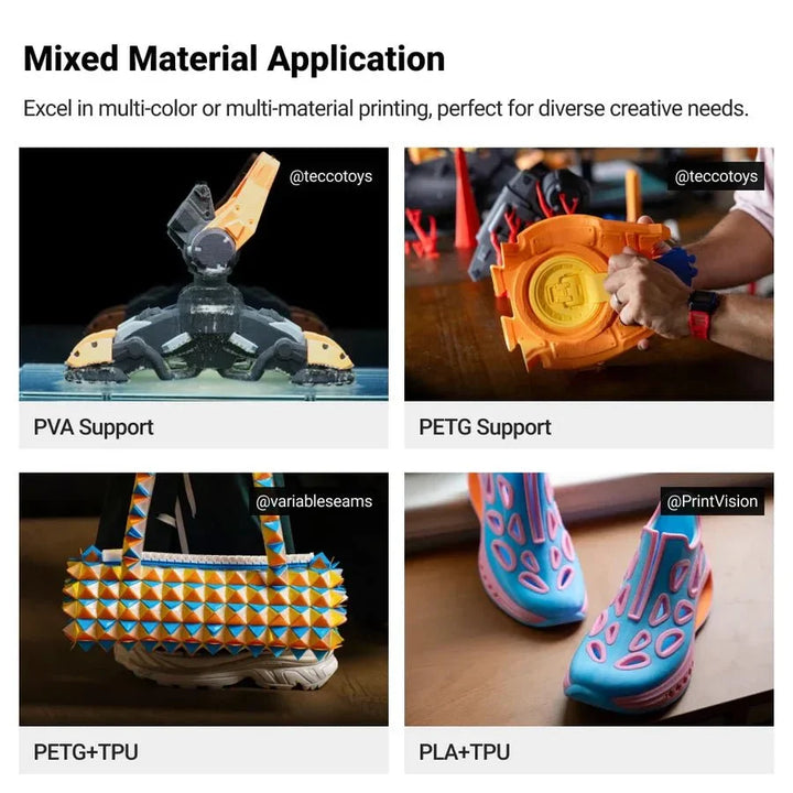 Snapmaker U1 - Multi-Toolhead Multi-Color Printer with Fast Changes and Minimal Waste