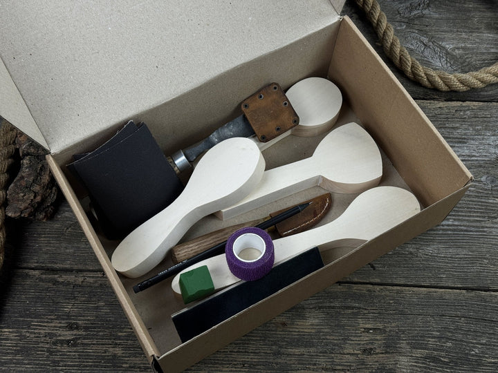 Spoon Carving Kit – DIY Wood Carving Set with Tools &amp; Spoon Blanks for Starters