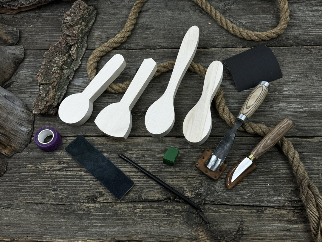 Spoon Carving Kit – DIY Wood Carving Set with Tools &amp; Spoon Blanks for Starters